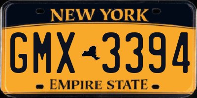 NY license plate GMX3394