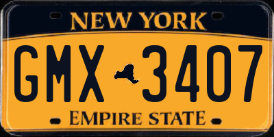 NY license plate GMX3407