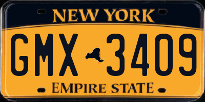 NY license plate GMX3409