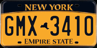 NY license plate GMX3410