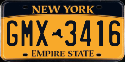 NY license plate GMX3416