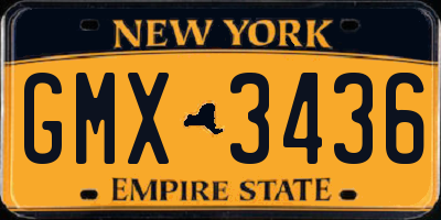 NY license plate GMX3436