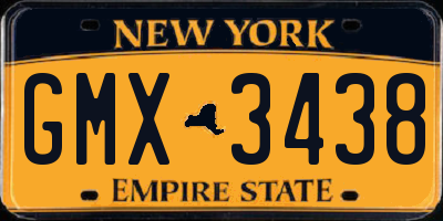 NY license plate GMX3438