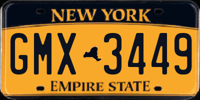 NY license plate GMX3449