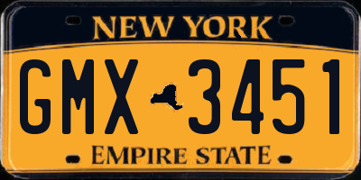 NY license plate GMX3451
