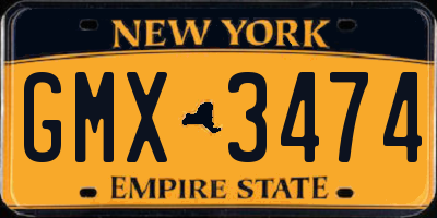 NY license plate GMX3474