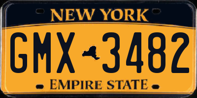 NY license plate GMX3482
