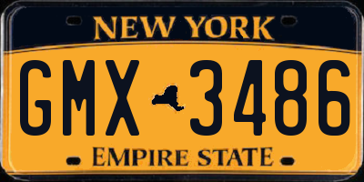 NY license plate GMX3486