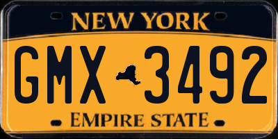 NY license plate GMX3492