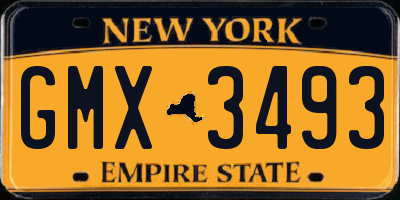 NY license plate GMX3493