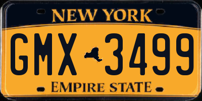 NY license plate GMX3499