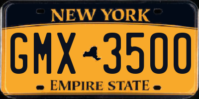 NY license plate GMX3500