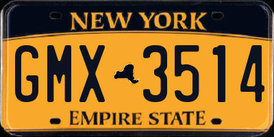NY license plate GMX3514