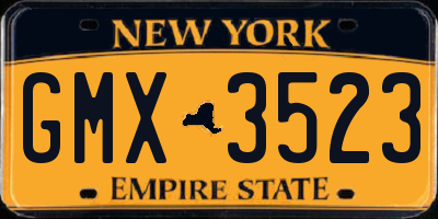 NY license plate GMX3523