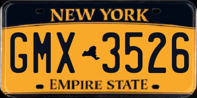 NY license plate GMX3526