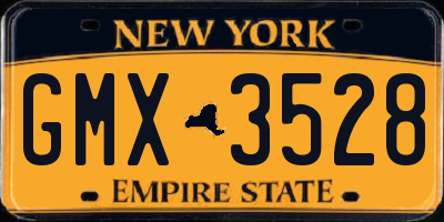 NY license plate GMX3528