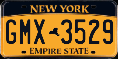 NY license plate GMX3529