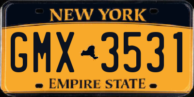 NY license plate GMX3531