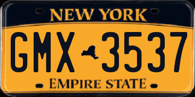 NY license plate GMX3537