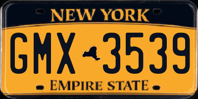 NY license plate GMX3539
