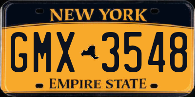 NY license plate GMX3548