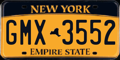 NY license plate GMX3552