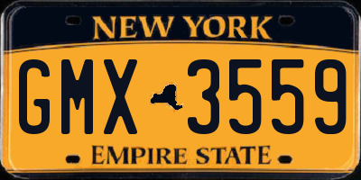 NY license plate GMX3559