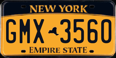 NY license plate GMX3560