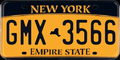 NY license plate GMX3566