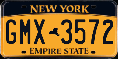 NY license plate GMX3572