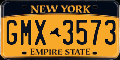 NY license plate GMX3573