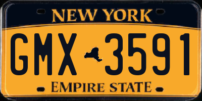 NY license plate GMX3591