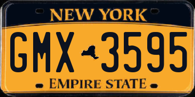 NY license plate GMX3595
