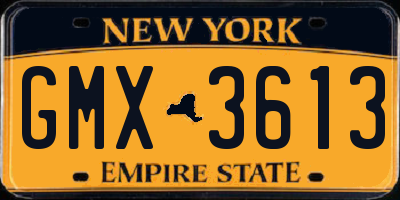 NY license plate GMX3613