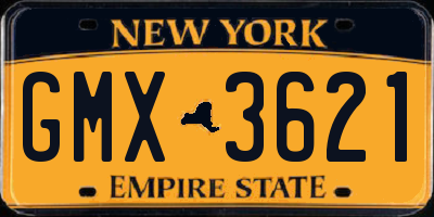 NY license plate GMX3621