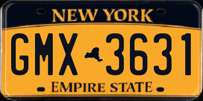 NY license plate GMX3631
