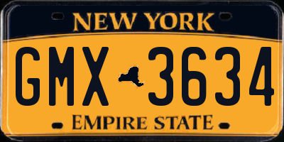 NY license plate GMX3634