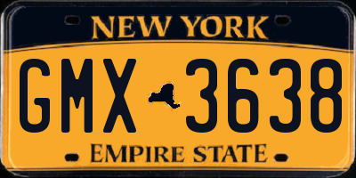 NY license plate GMX3638