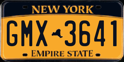 NY license plate GMX3641