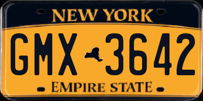 NY license plate GMX3642