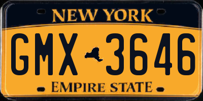 NY license plate GMX3646