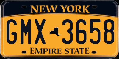NY license plate GMX3658