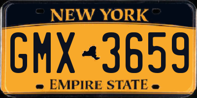 NY license plate GMX3659