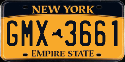 NY license plate GMX3661