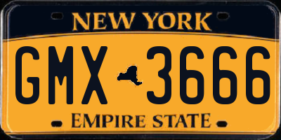 NY license plate GMX3666
