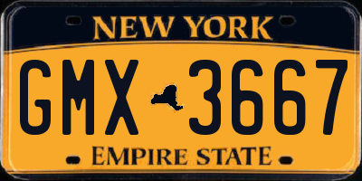 NY license plate GMX3667