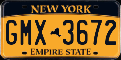 NY license plate GMX3672