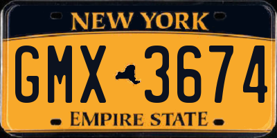 NY license plate GMX3674