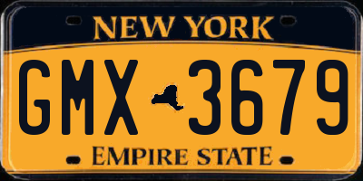 NY license plate GMX3679