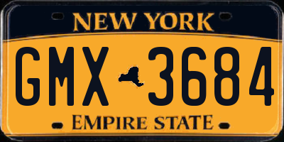 NY license plate GMX3684